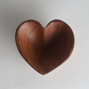 Hand Carved Wood Heart Bowl