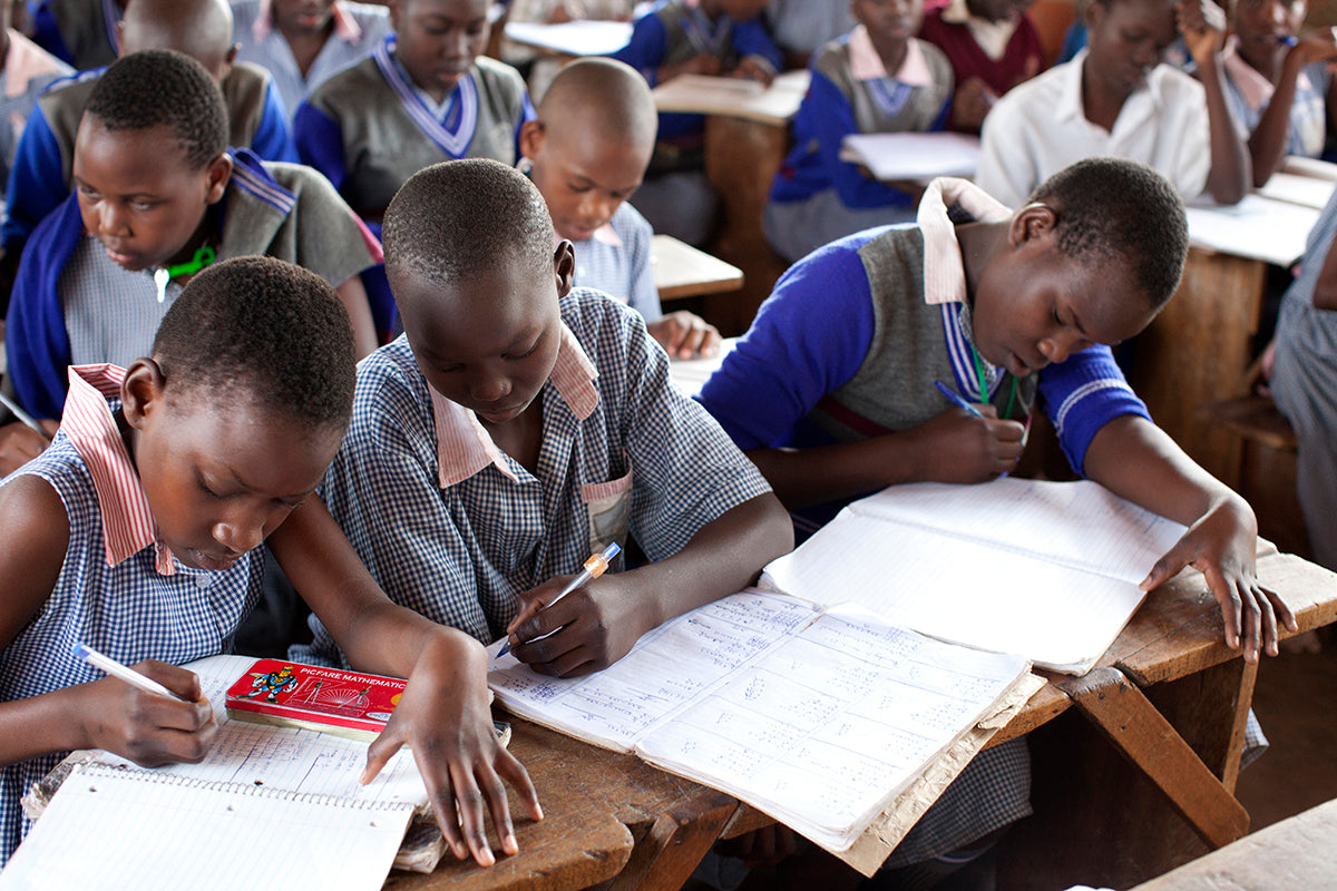 Uganda students studying