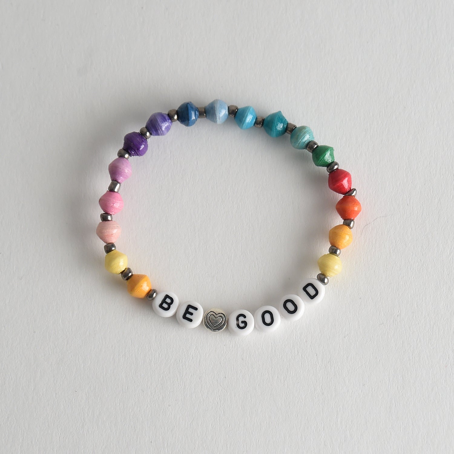 BE GOOD Rainbow Paper Bracelet