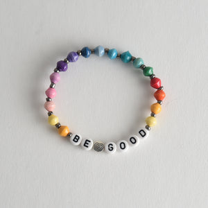 BE GOOD Rainbow Paper Bracelet