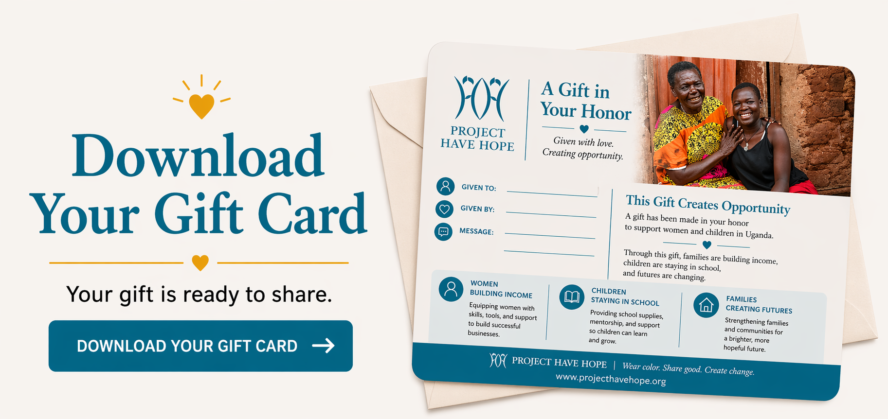 Downloadable Gift Card - Project Have Hope