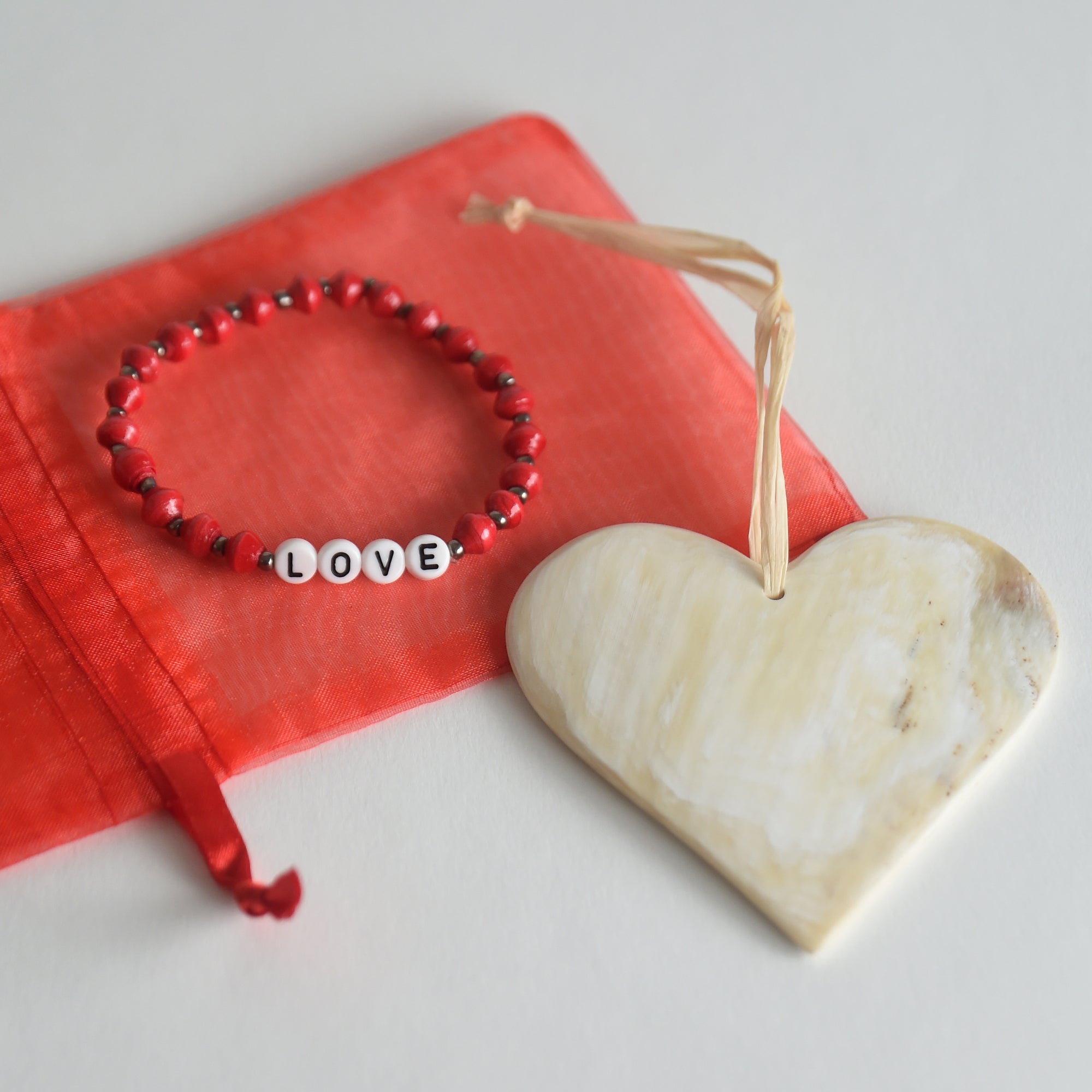 Heart Ornament & Bracelet Bundle