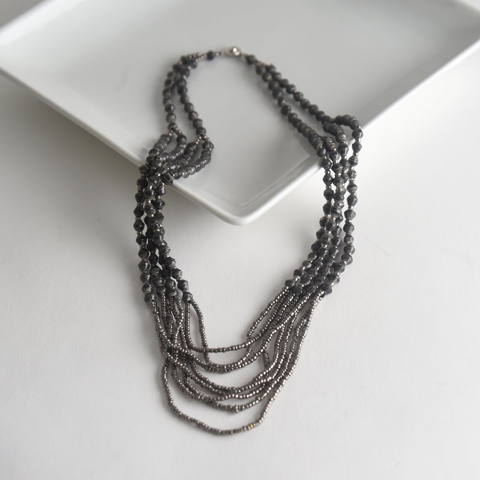 Waterfall Paper Bead Necklace