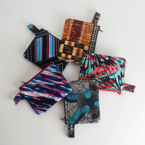 African Textiles Zipper Pouch Set of 5