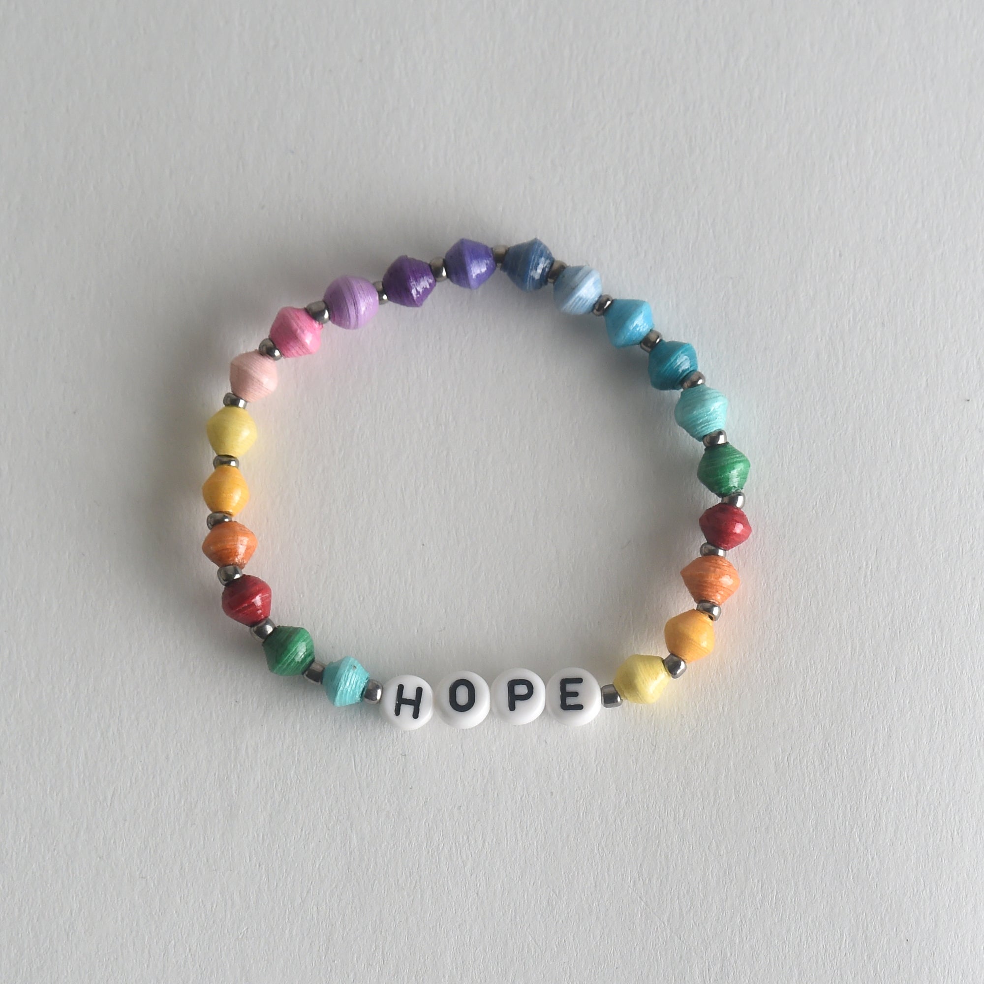 LOVE/HOPE/KIND Rainbow Bracelet Trio