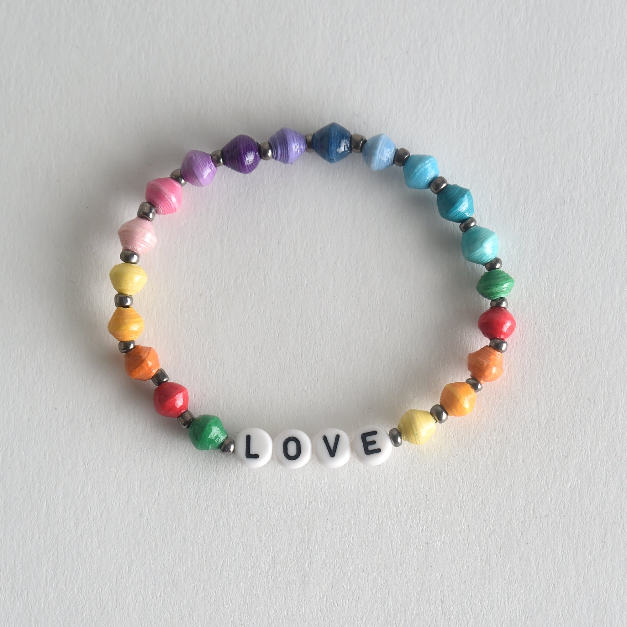 LOVE/HOPE/KIND Rainbow Bracelet Trio