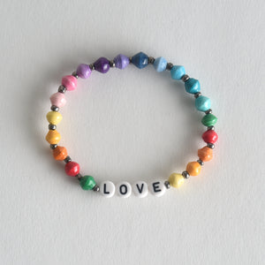 LOVE/HOPE/KIND Rainbow Bracelet Trio