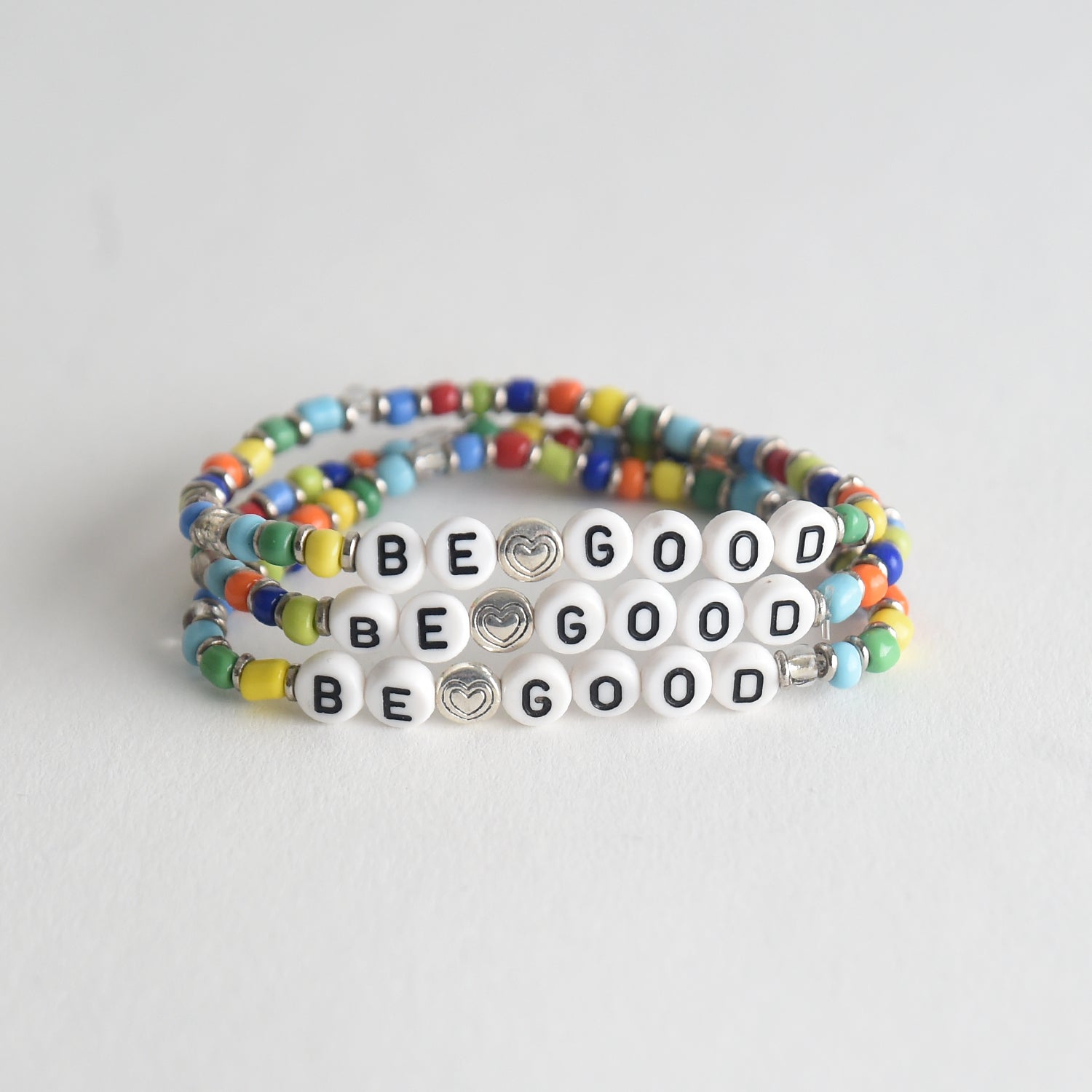 BE GOOD Rainbow Glass Bracelet
