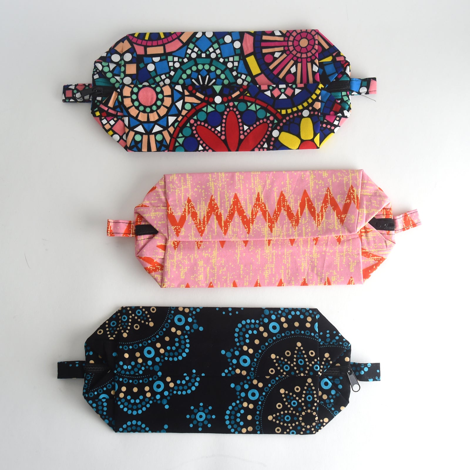 Structured Carry-All Fabric Box Pouch