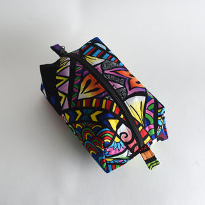 Structured Carry-All Fabric Box Pouch