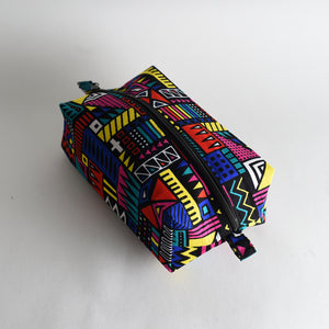 Structured Carry-All Fabric Box Pouch