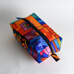 Structured Carry-All Fabric Box Pouch