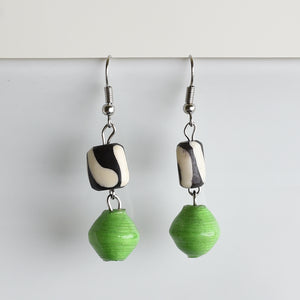 Asante (Thanks) Batik Bone & Paper Earrings
