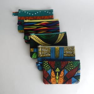 African Textiles Zipper Pouch Set of 5
