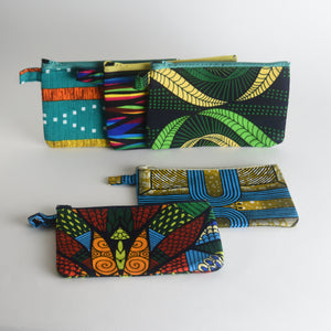 African Textiles Zipper Pouch Set of 5