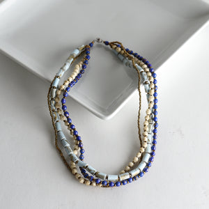 Layered Paper & Gold Bead Necklace