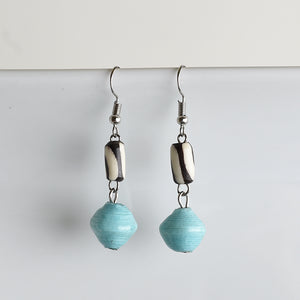 Asante (Thanks) Batik Bone & Paper Earrings