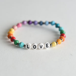 BE GOOD Rainbow Paper Bracelet