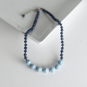 Two Tone Paper Bead Necklace