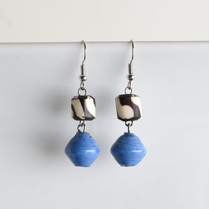Asante (Thanks) Batik Bone & Paper Earrings