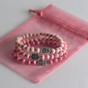 Pink = Strength Bracelet Trio