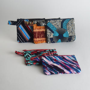 African Textiles Zipper Pouch Set of 5