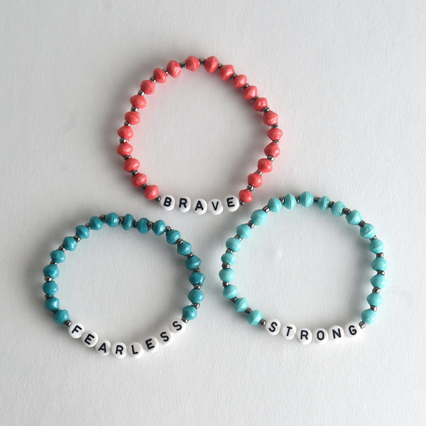 Brave. Strong. Fearless. Bracelet Trio - Project Have Hope