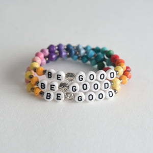 BE GOOD Rainbow Paper Bracelet