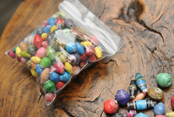 Loose Recycled Paper Beads