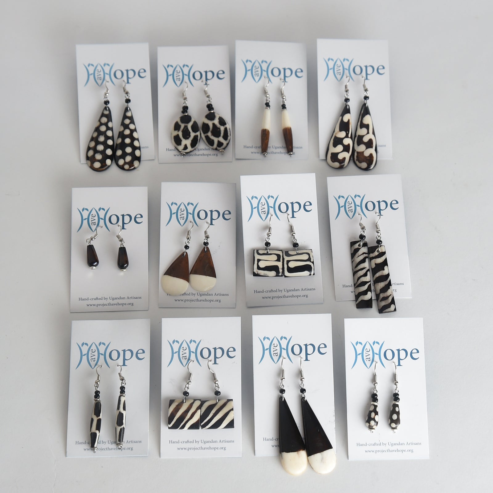 Geometric Bone Earrings (set)