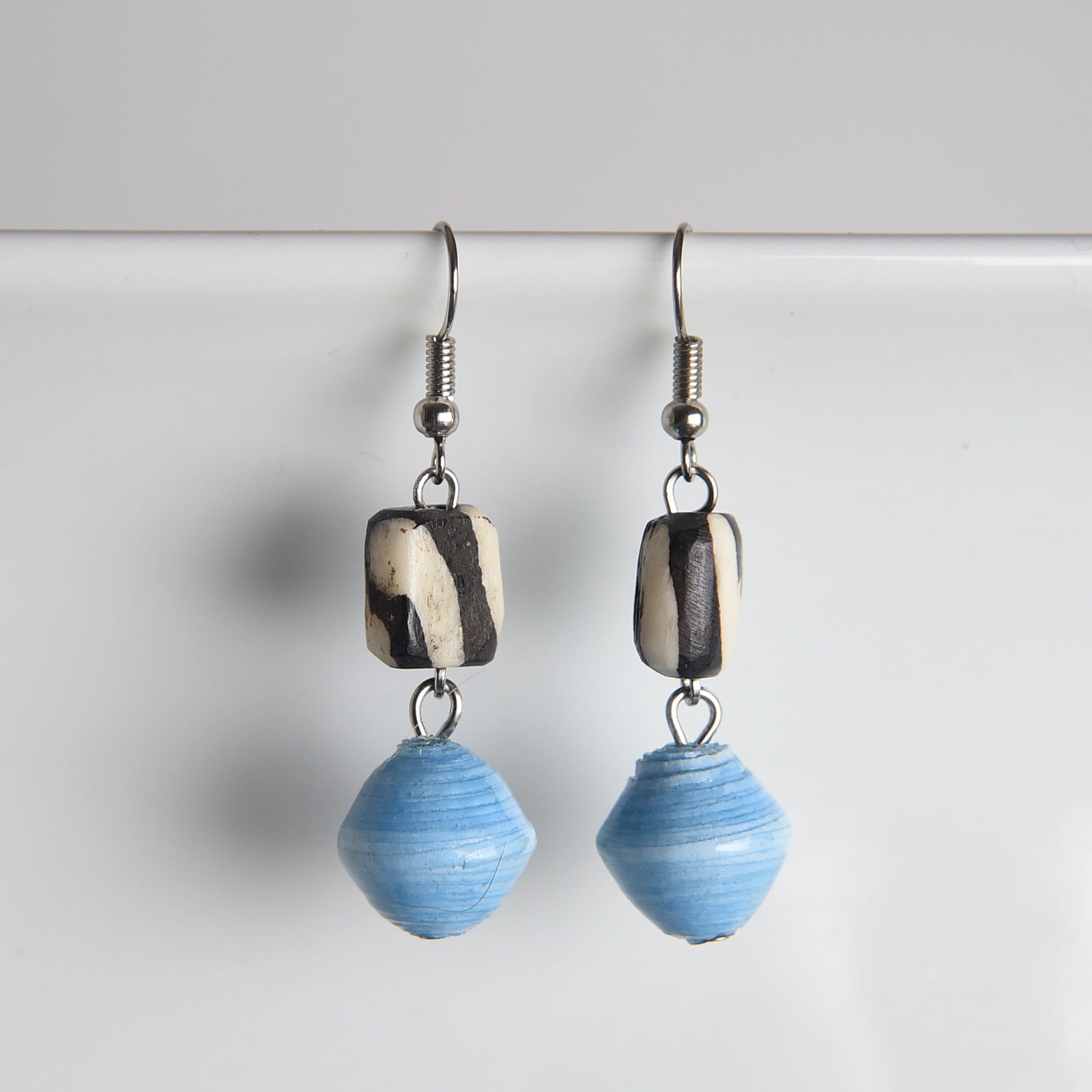 Asante (Thanks) Batik Bone & Paper Earrings