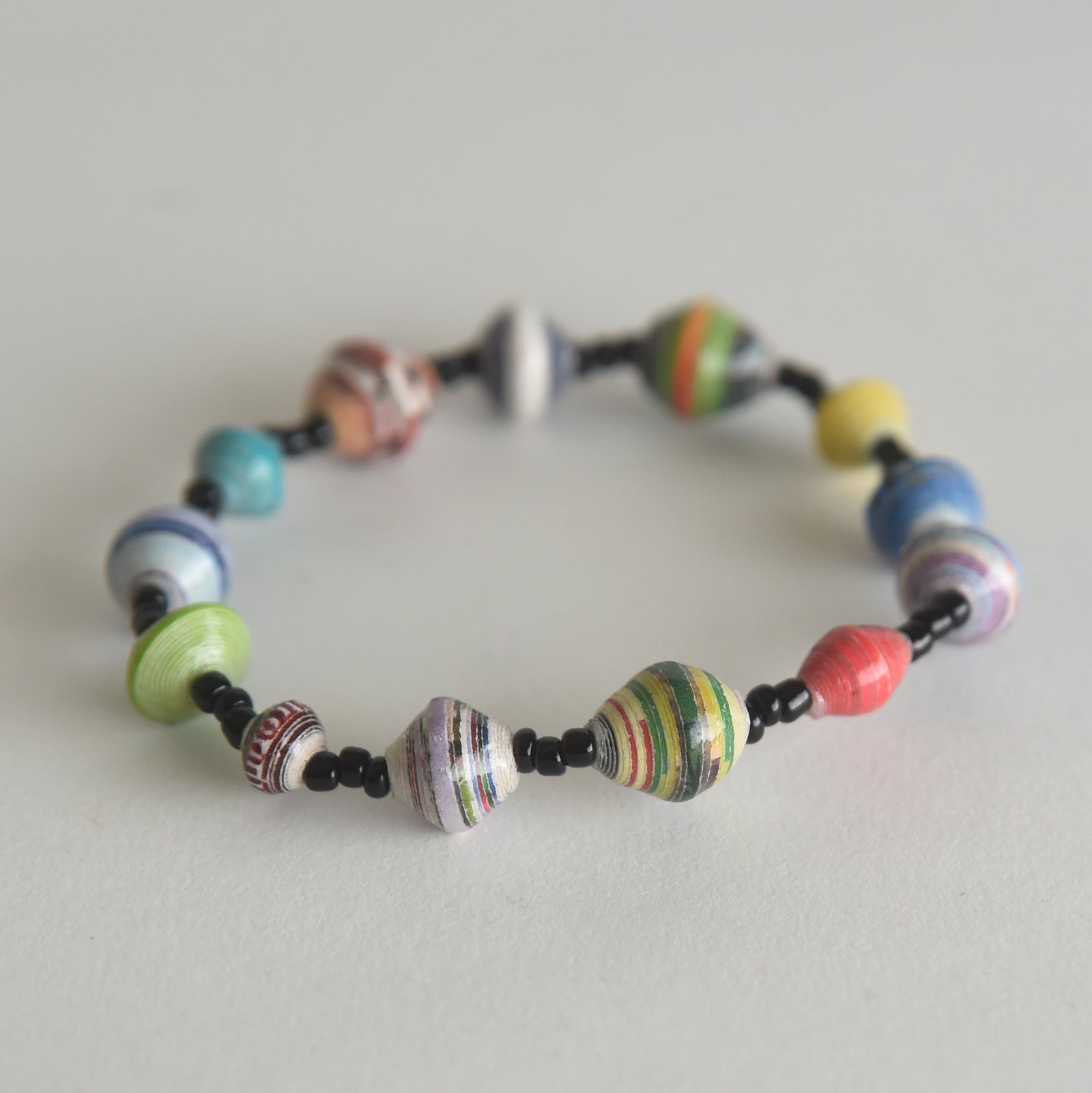 Maber (The Good One) Paper Bead Stretch Bracelet