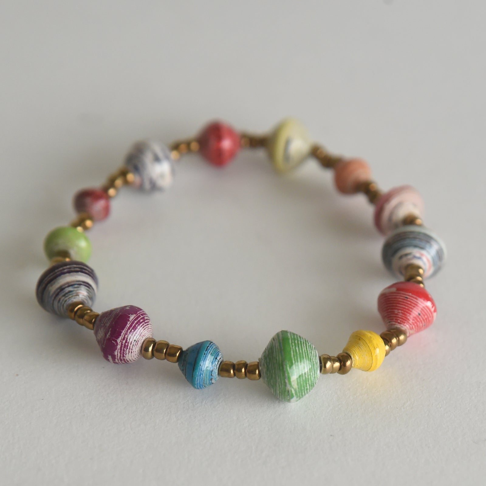 Maber (The Good One) Paper Bead Stretch Bracelet