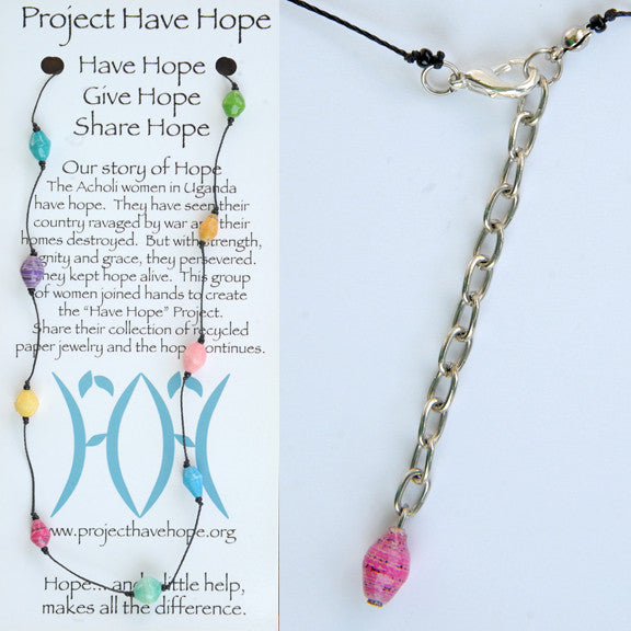 Knotted Paper Bead Necklace