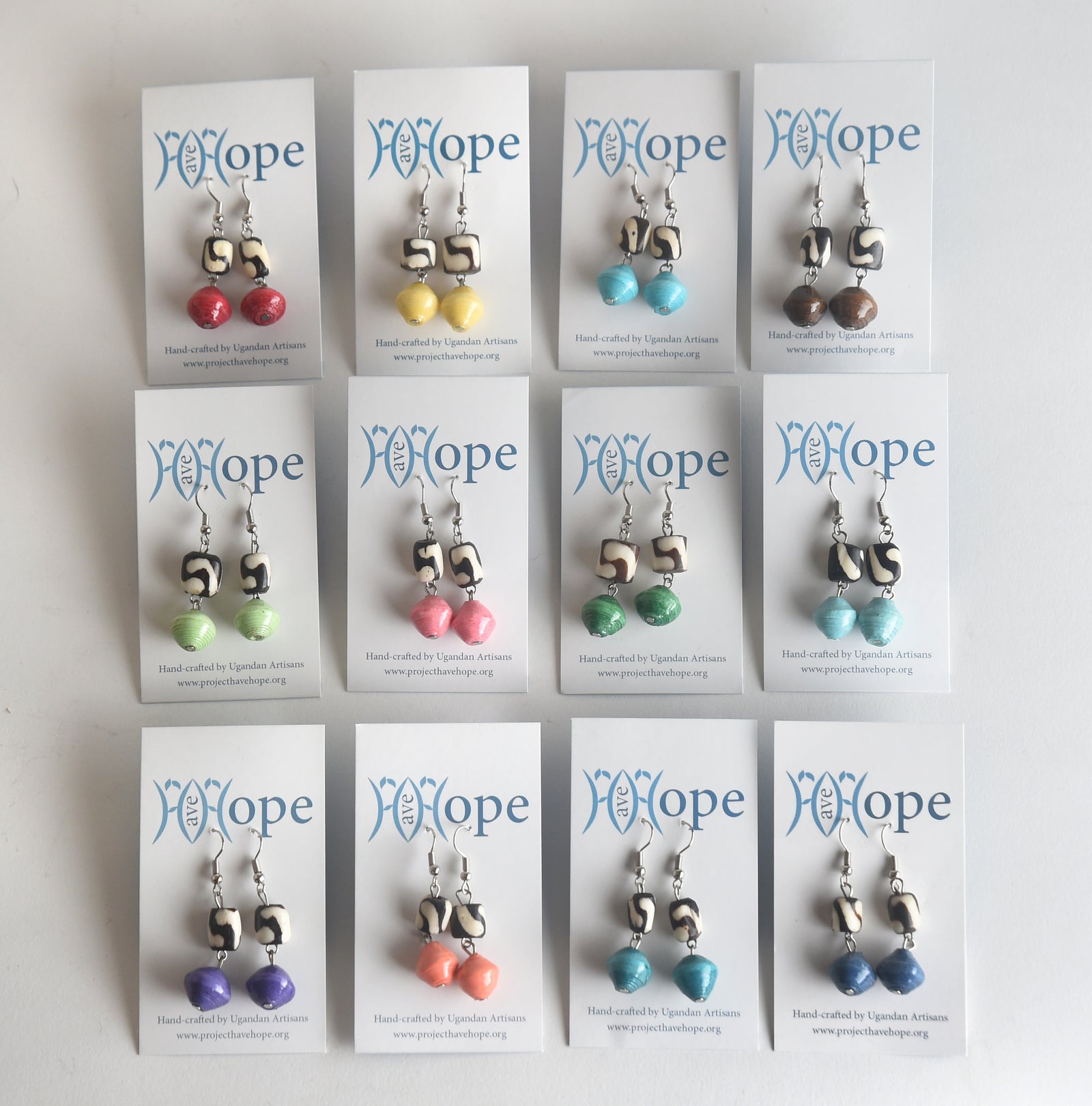 Asante (Thanks) Batik Bone & Paper Earring Set