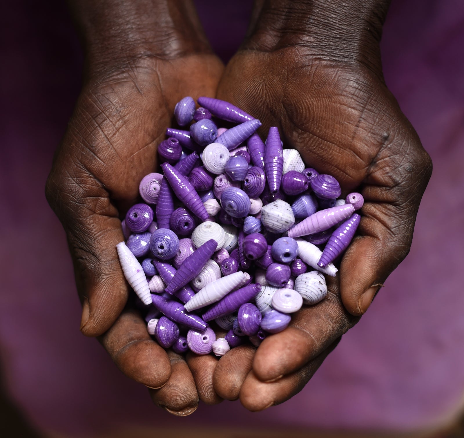 Loose Recycled Paper Beads